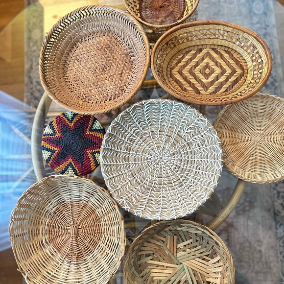 Vintage Wicker Basket Wall Decor Set Boho - Picture 2 of 7